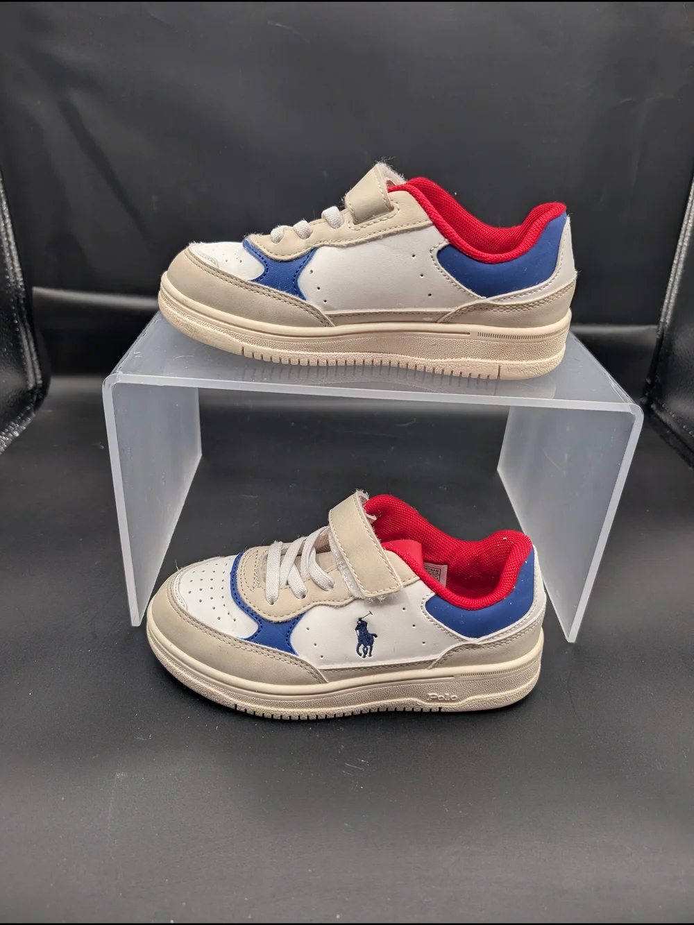 Polo by Ralph Lauren Kids Beige, Blue & Red Low-Top Sneakers